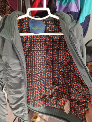 Chaqueta bomber retro verde multicolor