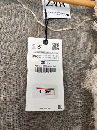 Chaqueta Zara Verano Beige XS