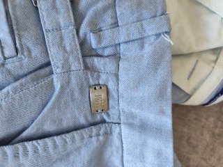 Bermudas de vestir azul claro