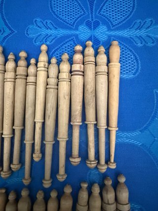 Bolillos antiguos de madera (Set de 24)