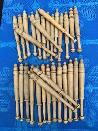 Bolillos antiguos de madera (Set de 24)