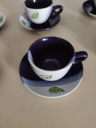 Juego de 5 tazas de café de cerámica