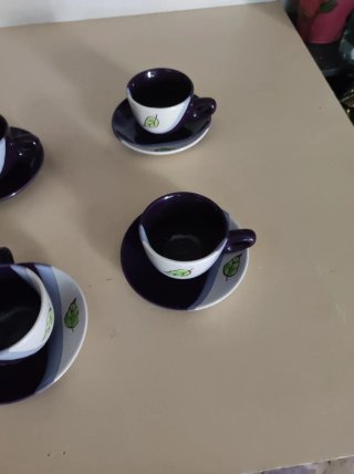 Juego de 5 tazas de café de cerámica