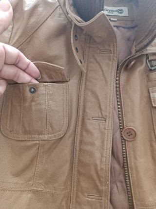 Chaqueta de cuero mujer marrón claro