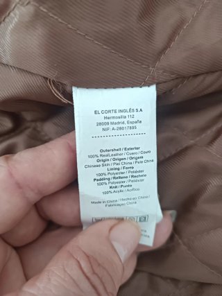 Chaqueta de cuero mujer marrón claro