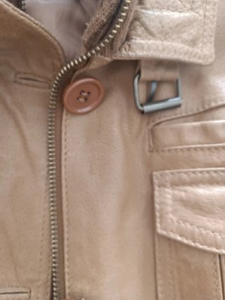 Chaqueta de cuero mujer marrón claro
