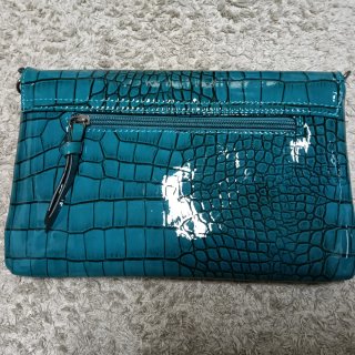 Bolso charol azul petróleo + bolso regalo