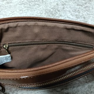 Bolso charol azul petróleo + bolso regalo