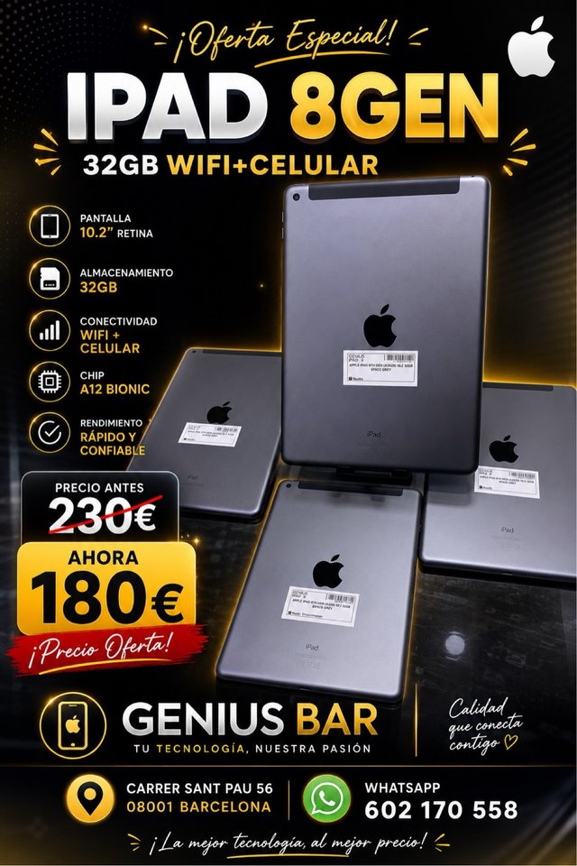 iPad 8ª Gen 32GB WiFi+Celular