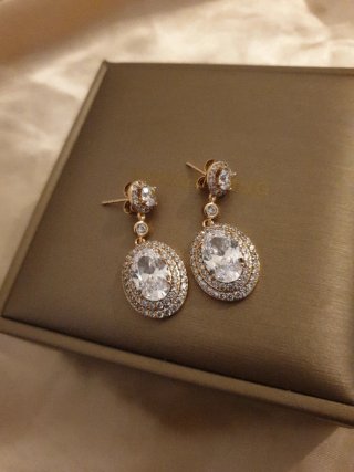 Pendientes Oro 18k Chapado Circonitas