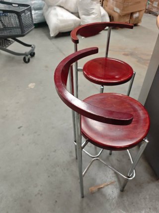 Par de taburetes vintage madera y metal