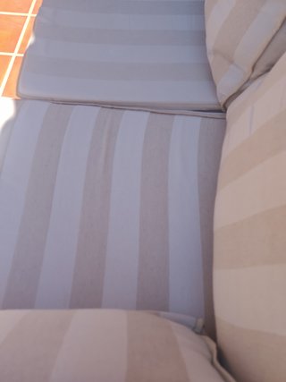 Divano modulare esterno in rattan grigio e blu