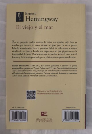 Libro El viejo y el mar, de Ernest Hemingway
