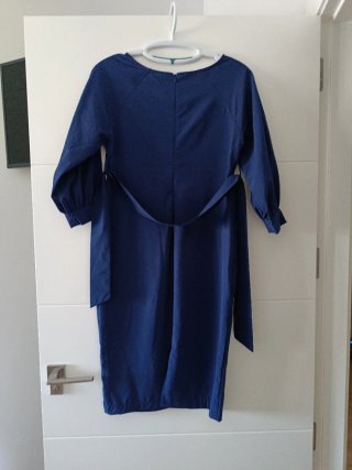 Vestido azul manga francesa