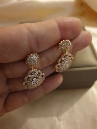 Pendientes Oro 18k Chapado Circonitas