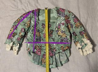 Traje Fallera Niña Verde y Multicolor. Talla 4-6