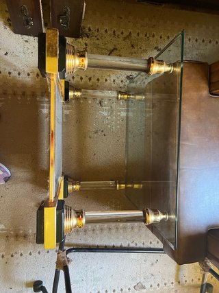Mesa de centro cristal y metal dorado (60/60) 39 a