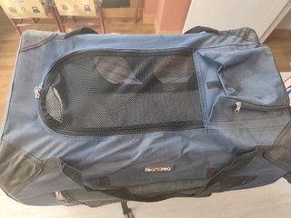 Transportín Grande para Mascotas Azul/Negro