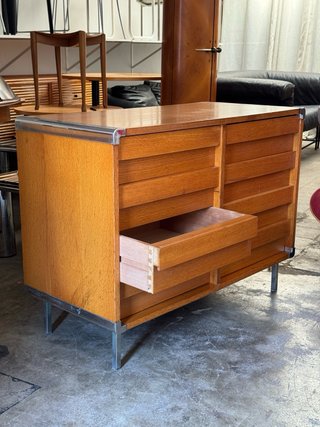Cajonera Mid Century Madera y Metal