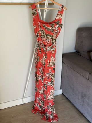 Mono Mango Coral Estampado Hojas Talla M