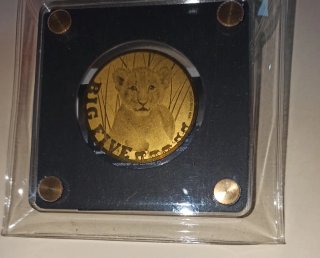 Moneda Oro 24k Big Five León Bebé