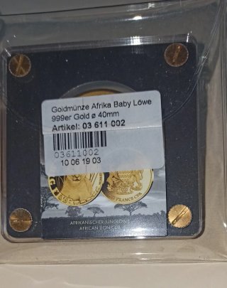 Moneda Oro 24k Big Five León Bebé