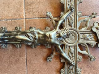 Cruz Procesional Bronce Importante