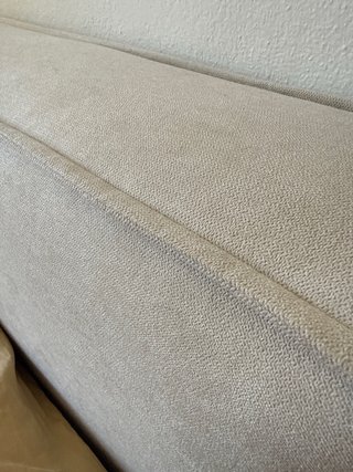 NUEVO. Cabecero 135 cm tela chenilla blanco roto.