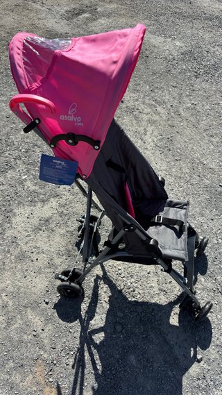 Carro de bebé Asalvo rosa y gris nuevo con etiquet
