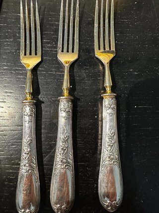 Lotto 6 posate vintage in argento 800 (3 coltelli