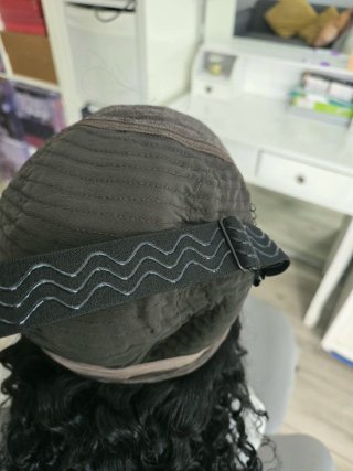 Peluca de cabello natural rizado 75 cm de largo