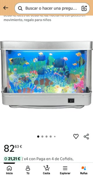 Lámpara infantil acuario peces y delfines