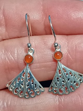 Pendientes Plata Ley con Piedra malaquita