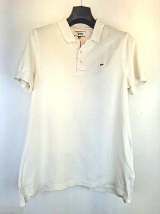 Camisa Polo Tommy Jeans Blanca Talla M