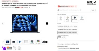 MacBook Air M5 13” 24GB RAM 1 TB + Cargador 30W