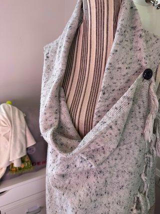 Gilet invernale lungo con frange