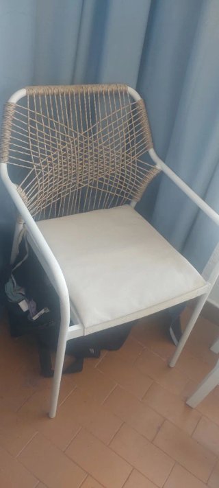 Sillas Mimbre Metal Beige/Marrón