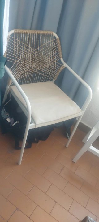 Sillas Mimbre Metal Beige/Marrón