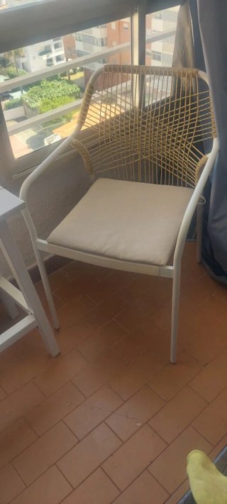 Sillas Mimbre Metal Beige/Marrón