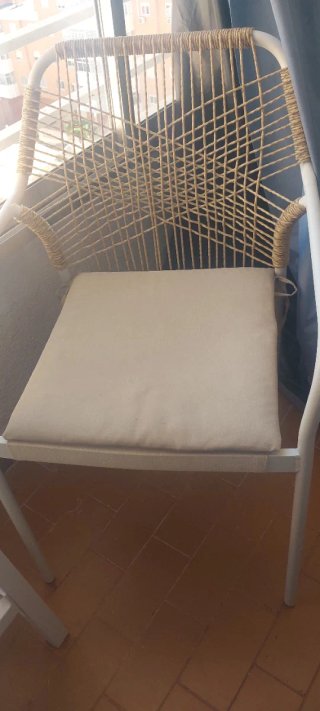 Sillas Mimbre Metal Beige/Marrón