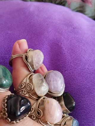 Anillo Artesanal Alpaca Piedra Ajustable