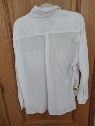 Camisa blanca manga larga mujer