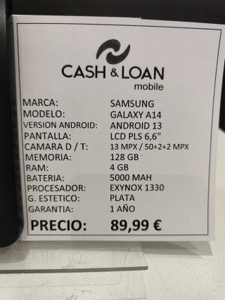 Samsung Galaxy A14 128GB Negro