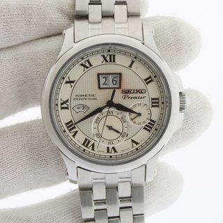 Reloj Seiko Premier Kinetic Perpetual Plata
