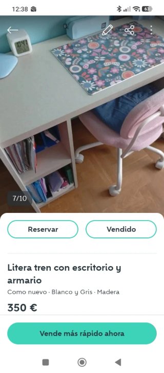 Litera tren con armario y escritorio