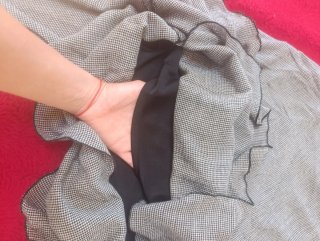 Falda midi gris Khaki