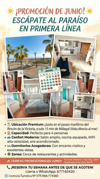 Alquiler vacacional junio en Rincón de la victoria