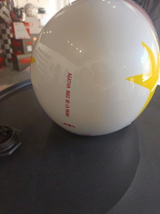 Casco Moto Blanco Estrella Amarilla