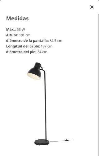 Lámpara de pie HEKTAR Ikea gris oscuro
