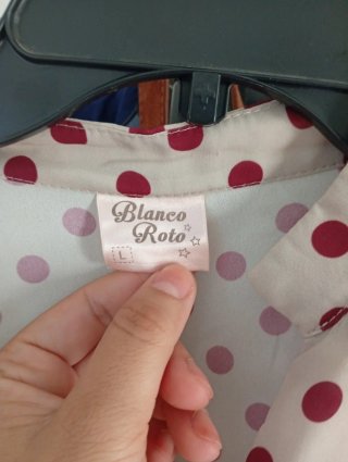 Vestido vintage lunares beige y rojo